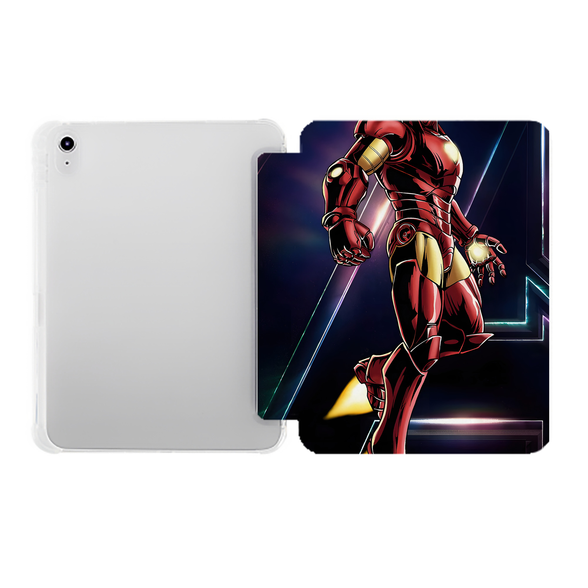 （画像用） アベンジャーズ The Avengers IPad ケース ペン収納付き 三つ折りスタンド PUレザー×シリコン 対応機種9.5/10.5/10.9インチ